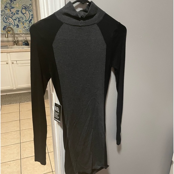 Express black and gray color block, slight turtleneck sweater dress - Picture 9 of 9